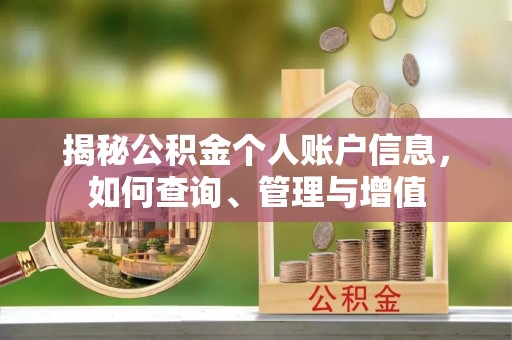 缙云揭秘公积金个人账户信息，如何查询、管理与增值