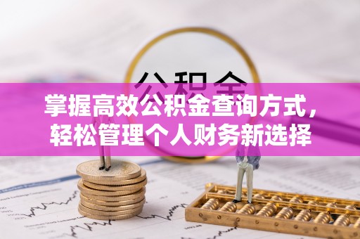 缙云掌握高效公积金查询方式，轻松管理个人财务新选择